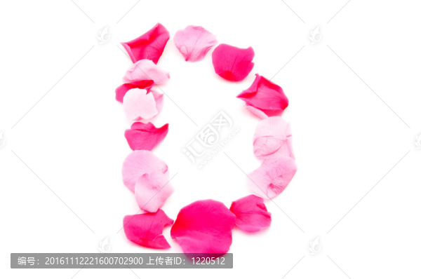 粉紅花瓣字母