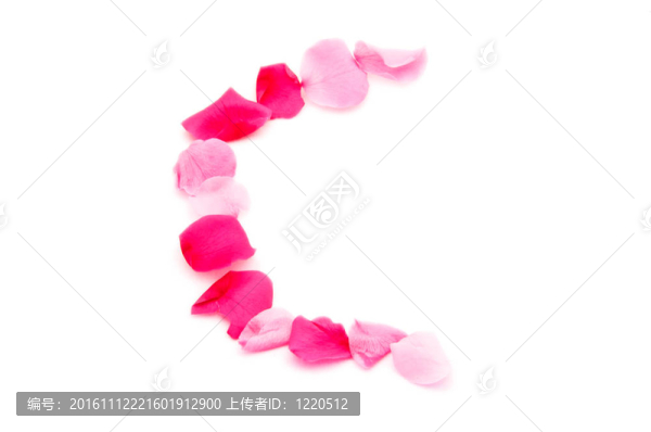 粉紅花瓣字母