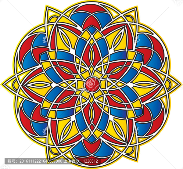 像明亮的抽象對稱模式-,Stained,Glass