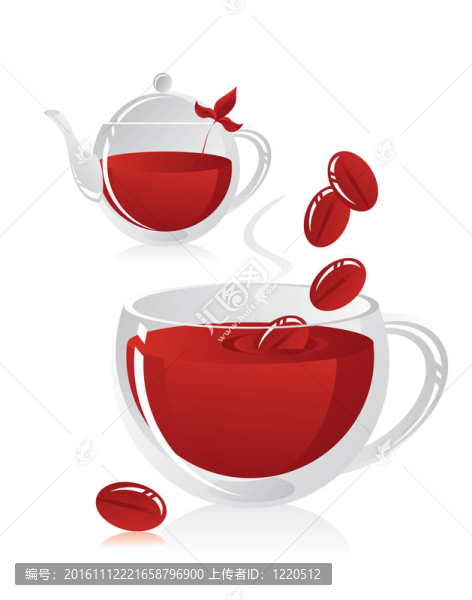 有茶和一杯咖啡的茶壺