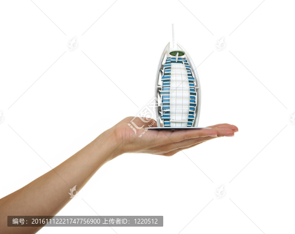 在女性的典范Burj,al,Arab的手。