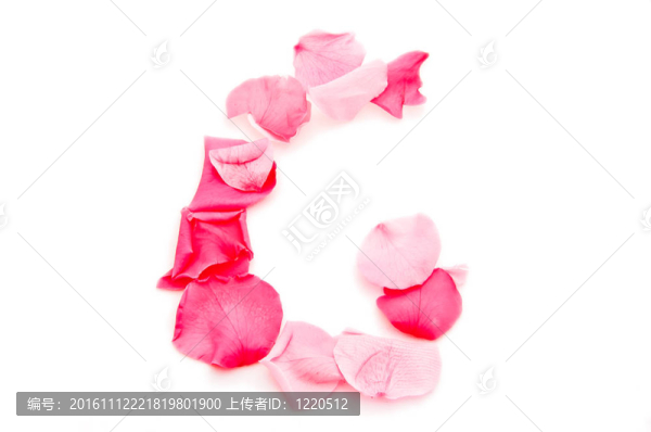 粉紅花瓣字母大寫字母
