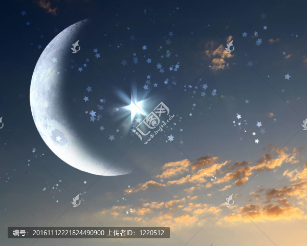 穆斯林的星星和月亮在藍(lán)色的天空