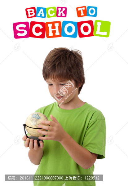 孩子回到學校的主題孤立在白色