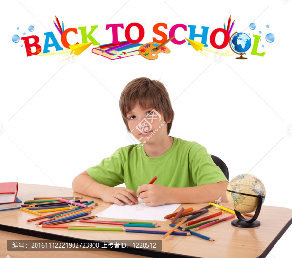 孩子回到學校的主題孤立在白色
