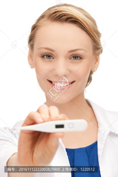 帶溫度計的迷人女醫(yī)生