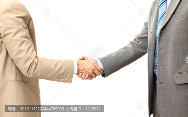 在白色背景上握手