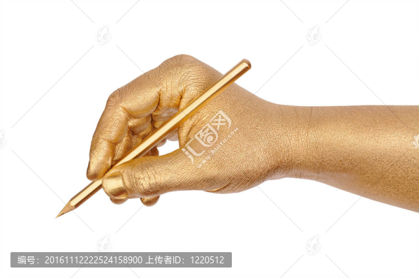 男子用鉛筆寫的黃金手。白上隔離