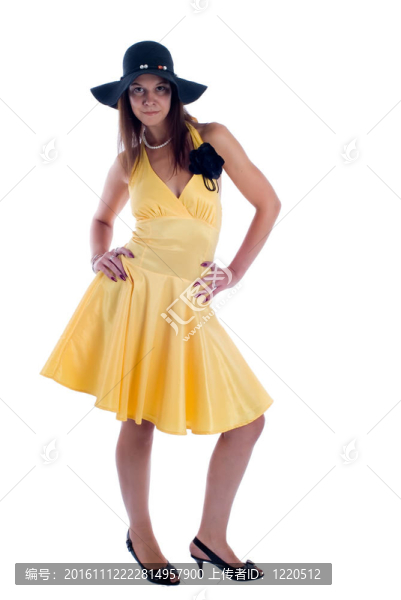 穿黃色衣服的漂亮女人