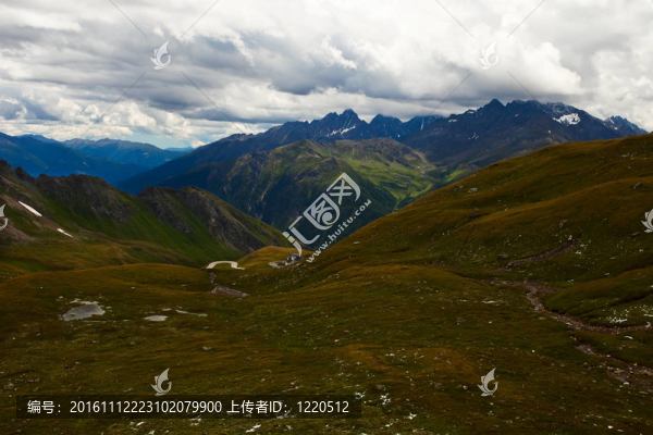 夏季的高山景觀，背景為高石峰。