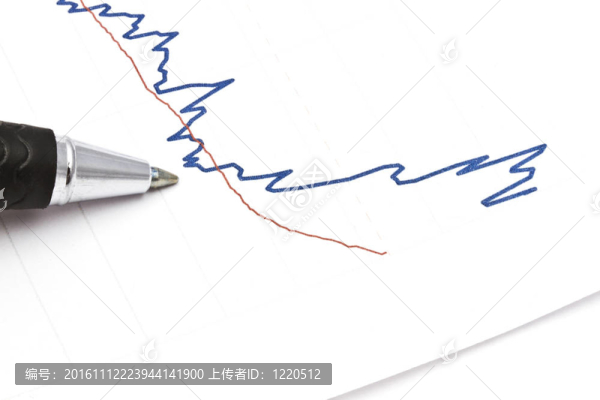 商業(yè)圖表和一支鋼筆