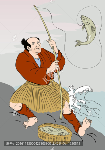 日本漁民釣鱒魚(yú)