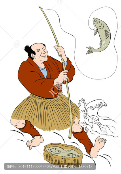 日本漁民釣鱒魚
