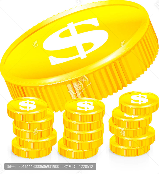 成堆的金幣；載體