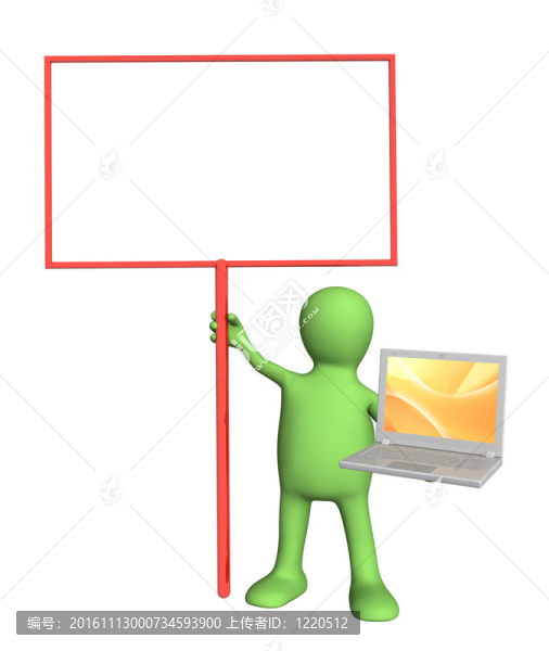 帶有信息板的木偶