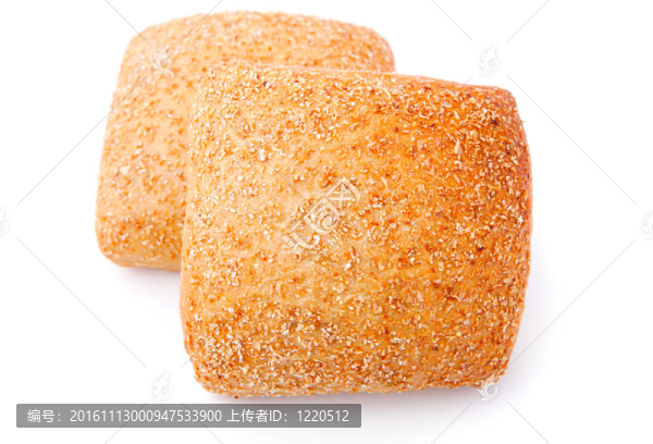 美味的小圓面包；在白色背景上分離