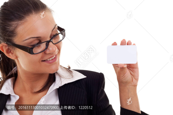 商務(wù)女性展示名片