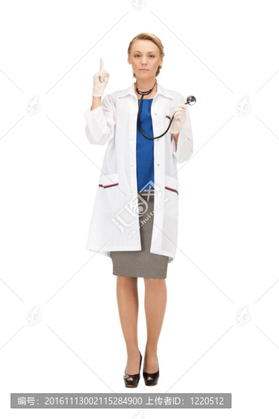 漂亮的女醫(yī)生用聽診器