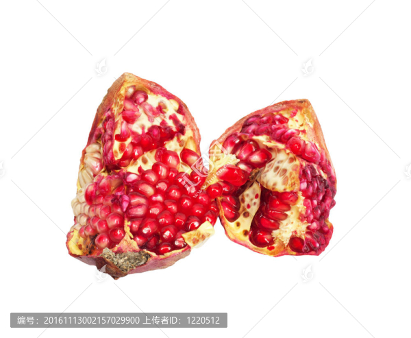 紅石榴。白色背景中分離