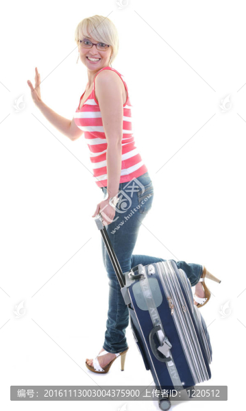帶旅行袋的女人