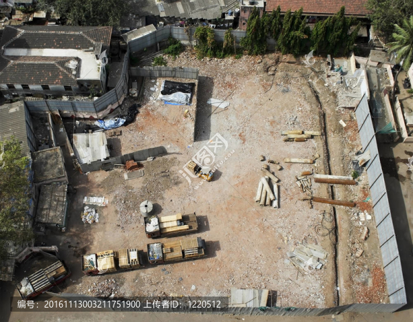 建筑工地鳥瞰圖準備工作