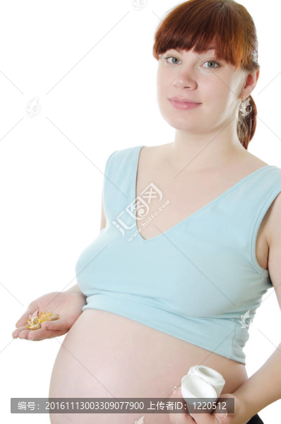 帶測量帶的孕婦