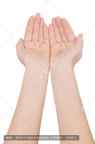 女性的手分離