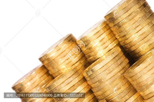白色背景下的金幣