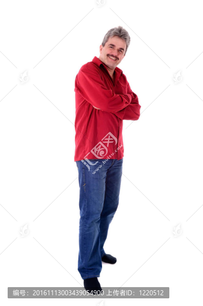 穿紅襯衫的男人