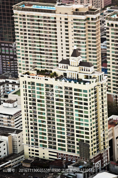 在曼谷的天際線呈現(xiàn)出寫字樓和condominiu觀