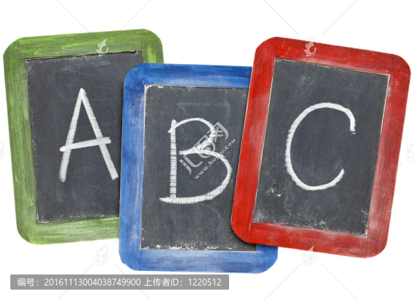 字母（A；B；C）在黑板上