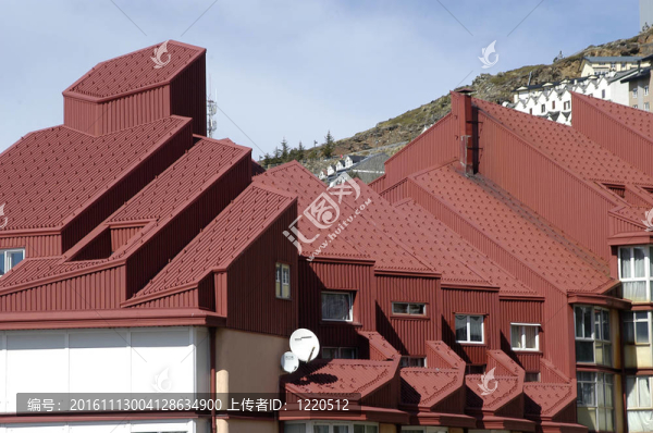 內(nèi)華達(dá)山脈的屋頂和建筑