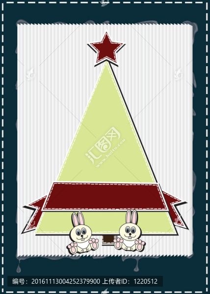 星星和許多兔子的圣誕樹