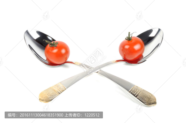 西紅柿兩金屬勺子