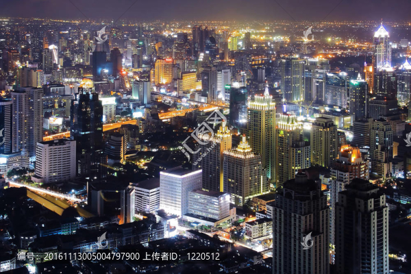 曼谷天際線的夜晚