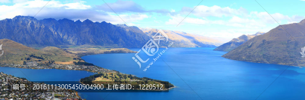 瓦卡蒂普湖和皇后鎮(zhèn)市中心的天際線全景；Z