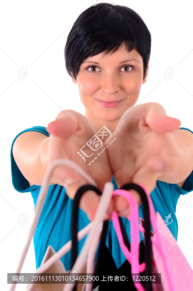 帶購物袋的女人