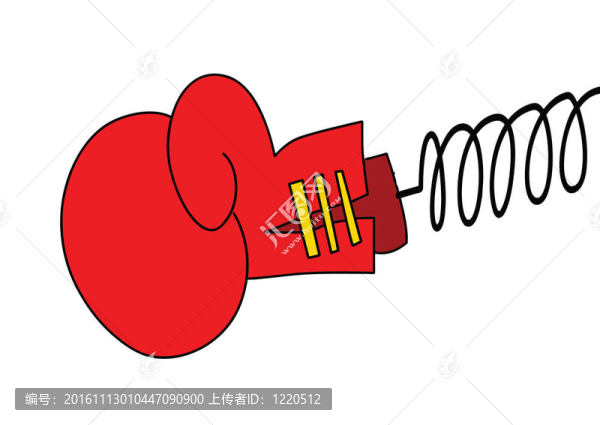 白色背景拳擊手套