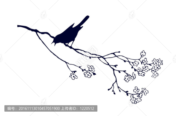 鳥在樹枝上的剪影