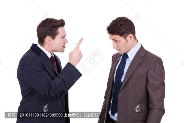 兩個年輕商人爭論不休