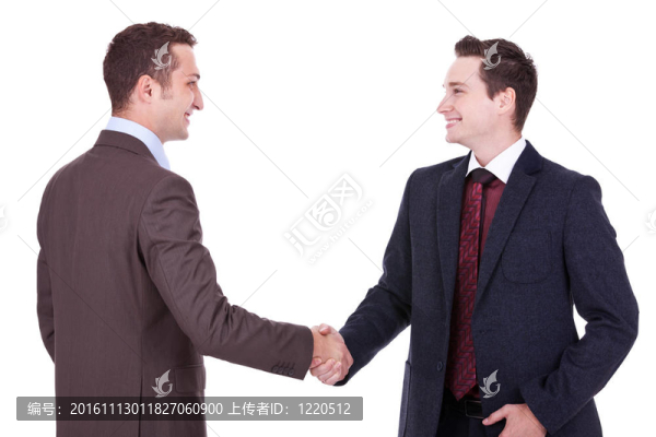 兩個年輕商人握手