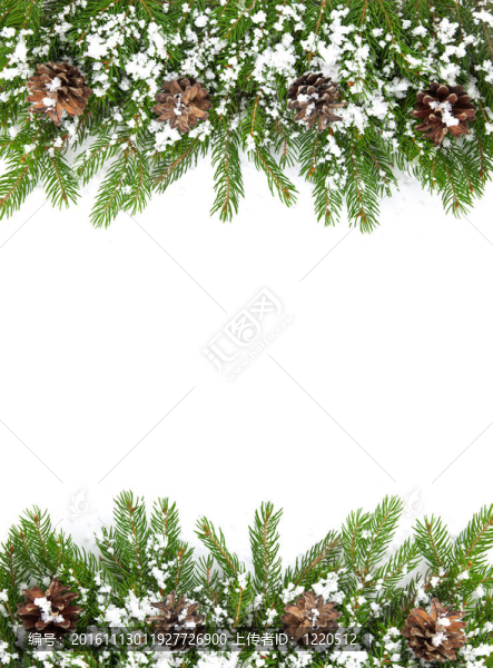 雪和錐體的圣誕框架