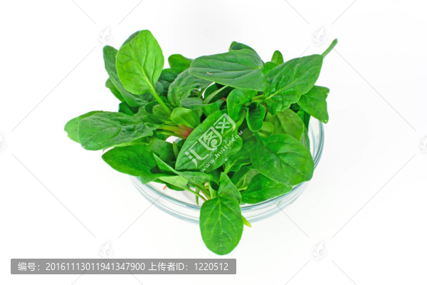 玻璃碗里的菠菜