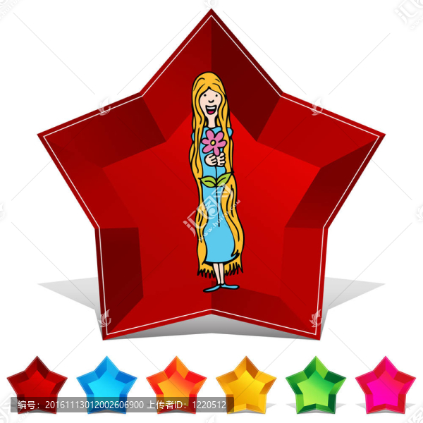 長(zhǎng)頭發(fā)的女孩與花寶石按鈕設(shè)置