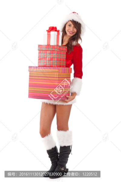 Santa小姐帶禮品盒