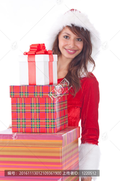 Santa小姐帶禮品盒