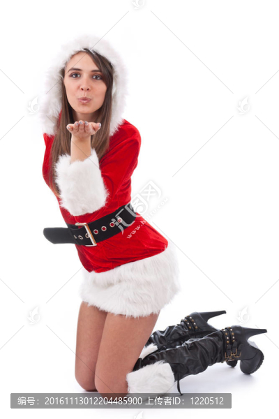 穿著圣誕老人服裝的女人