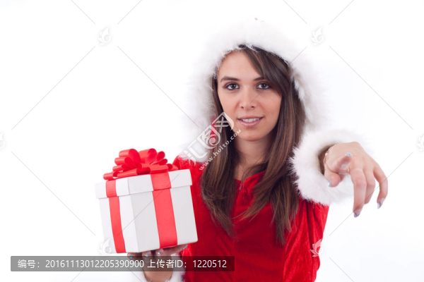 性感的女人與Santa,Hat