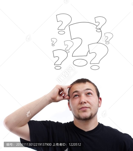 具有疑問標(biāo)記的年輕人