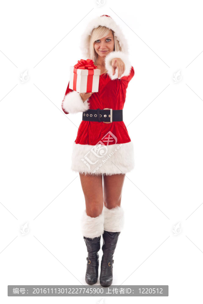穿著圣誕老人服裝的女人